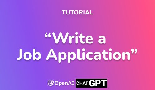 tutorial write a job application with AI